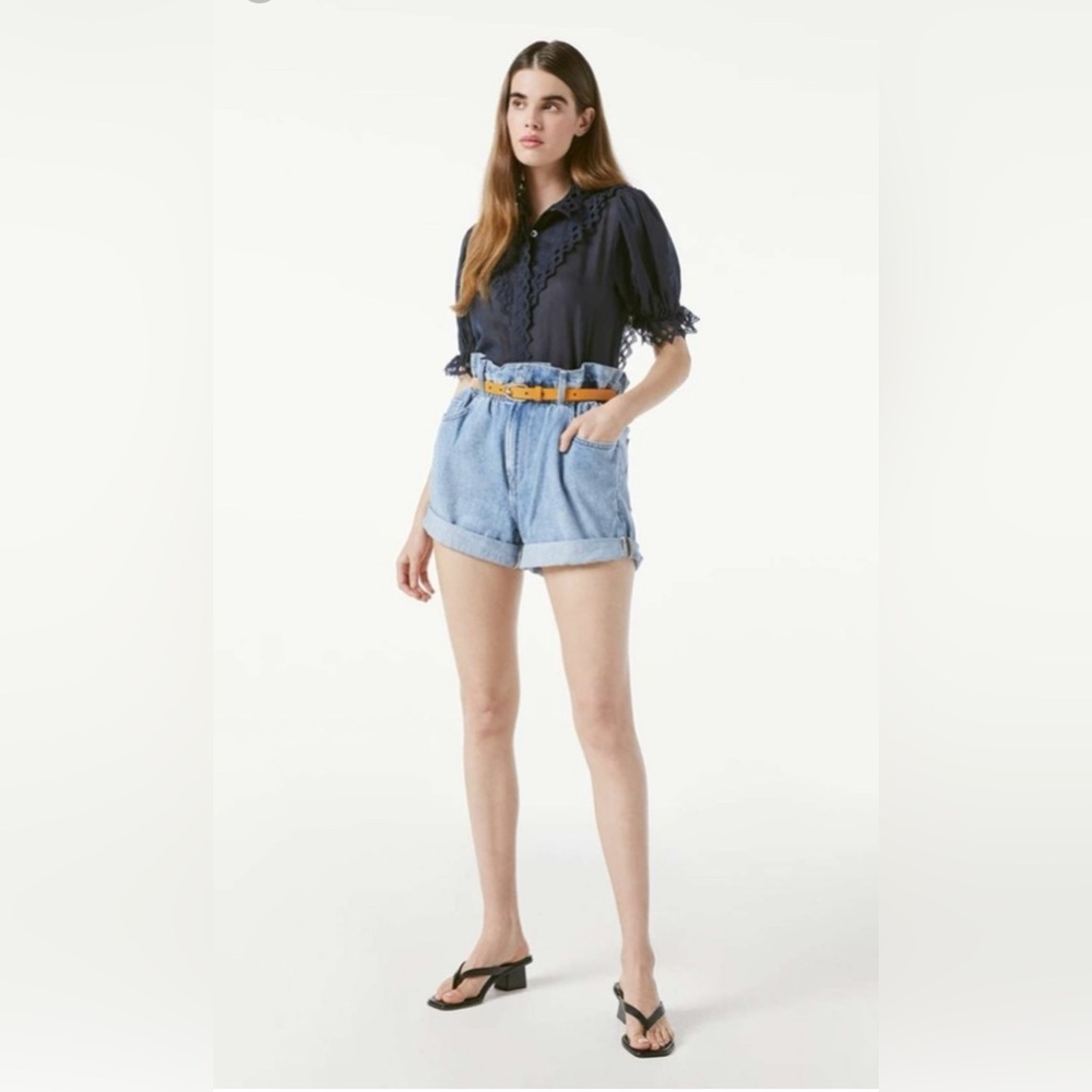 Frame Elastic High Waist Denim Short $198. Size S